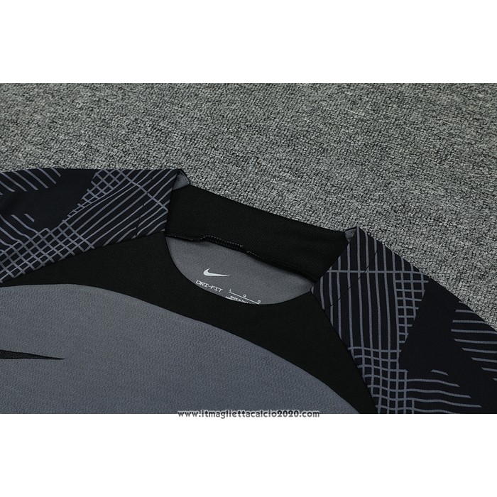 Tuta da Track FC Barcellona Manica Corta 2022 2023 Grigio - Pantalon Corto